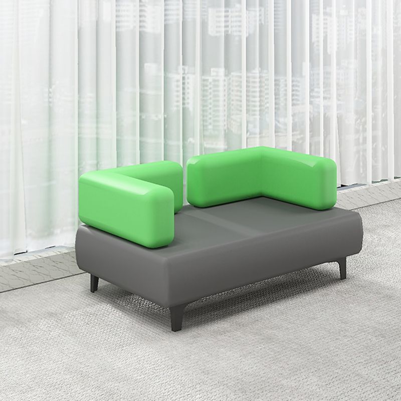 Faux Leather Sofa 30.70" D x 29.52" H Tuxedo Arm Sofa for Living Room