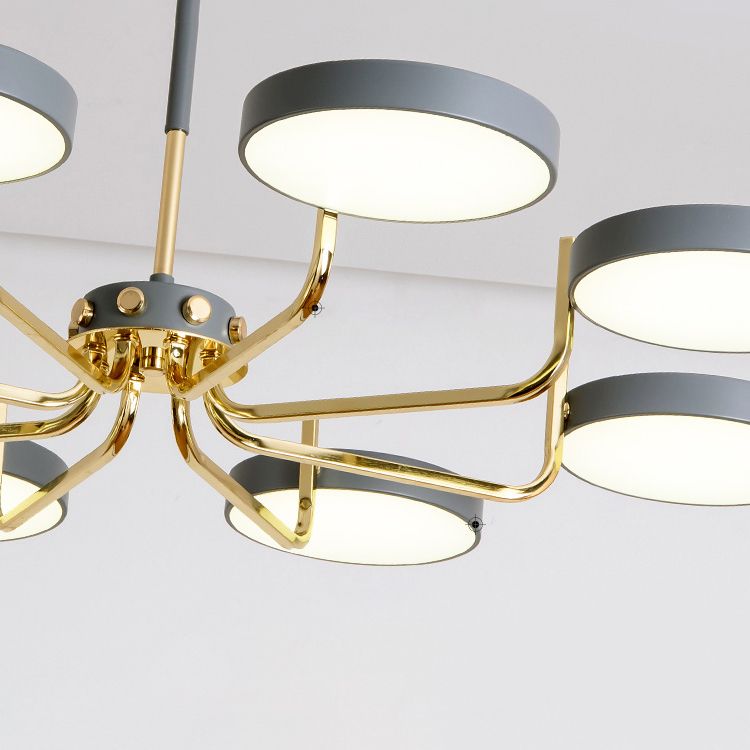 Modern Sputnik Chandelier Light Fixtures Acrylic LED Hanging Lamp for Living Room