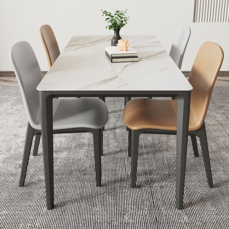 Contemporary Style Side Chair Wood Solid Back Dining Room Chair for Dining Room