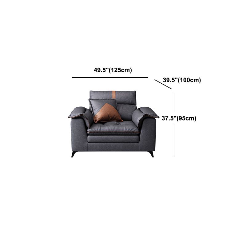 Pillow Top Arm Sectional Sofa 37.4"High Fabric Adjustable Cushion Back Sofa