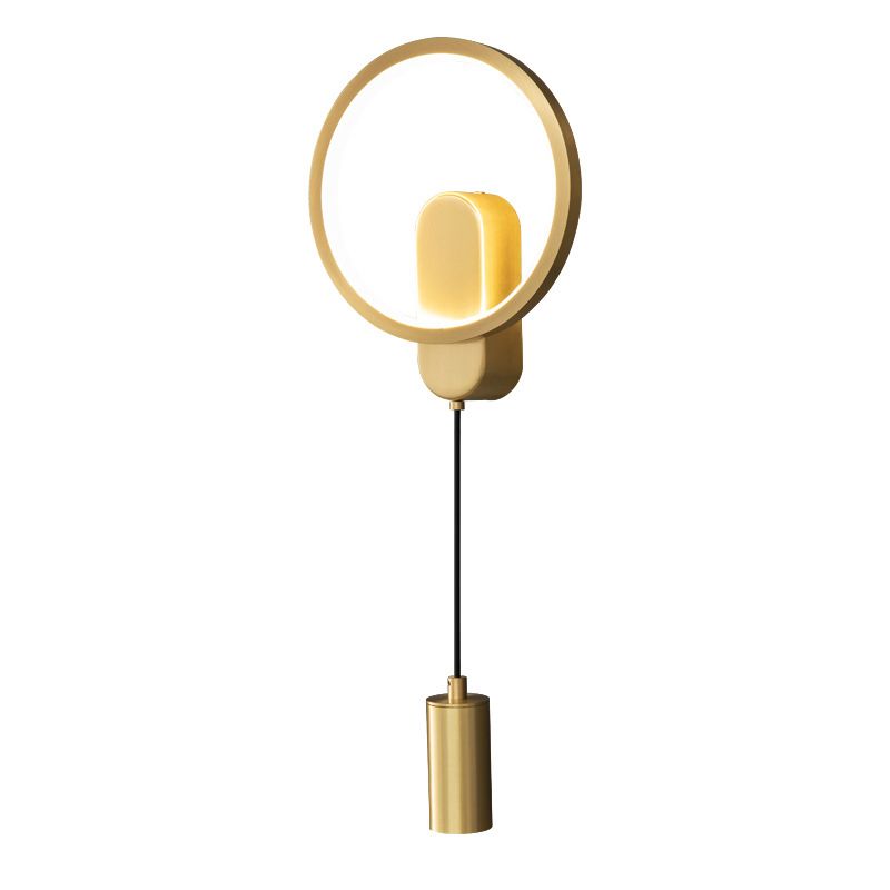 Minimalism LED Wall Sconce 2-Light Brass Sconce Lighting for Bedroom