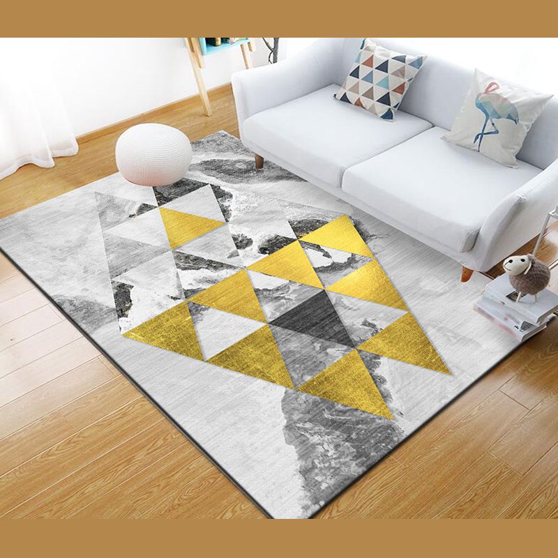 Abstract Printing Rug Polyester Modern Area Rug Washable Carpet for Living Room, Office
