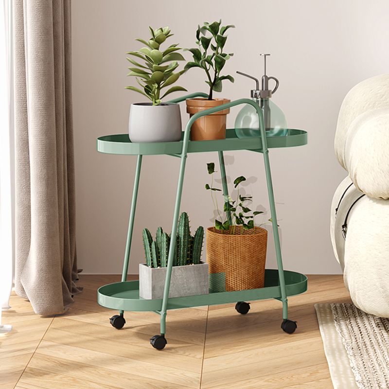 25.19" Tall Metal Side Table Oval 4 Legs Sofa Side Accent Table