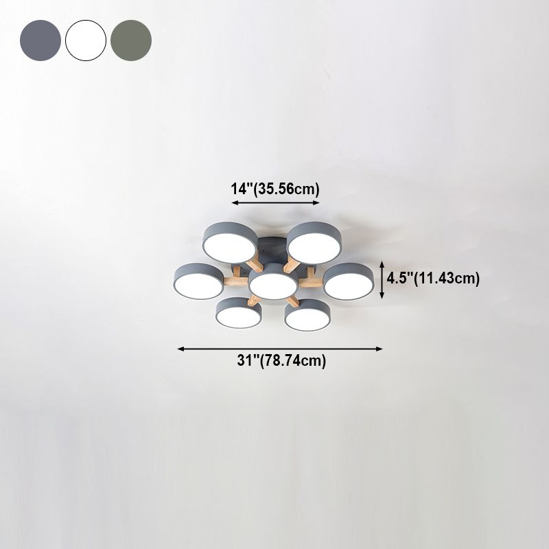 Plafonniers encastrés à LED multi-têtes, luminaire de plafond contemporain