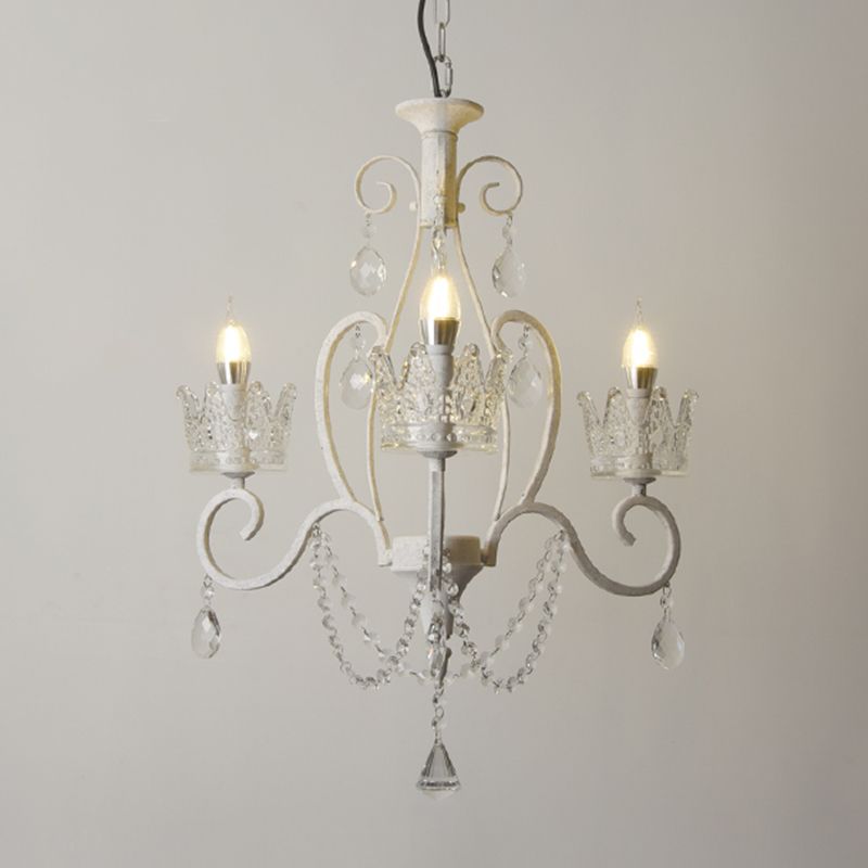 Candelabra Metall Deckenbeleuchtung Vintage Wohnzimmer Kronleuchterleuchte mit Kristallkronendekoration