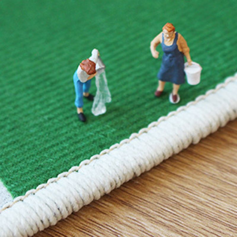 Green Modern Rug Polyester Color Piece Rug Washable Area Rug for Living Room