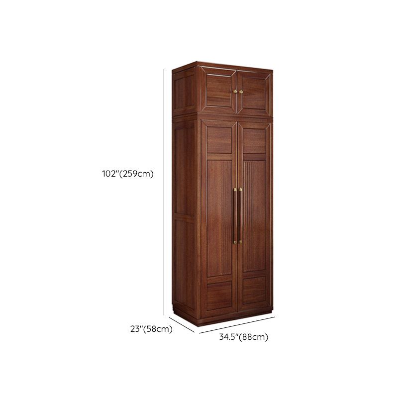 Contemporary Style Wardrobe Armoire Wood Wardrobe Closet with Doors and Drawer