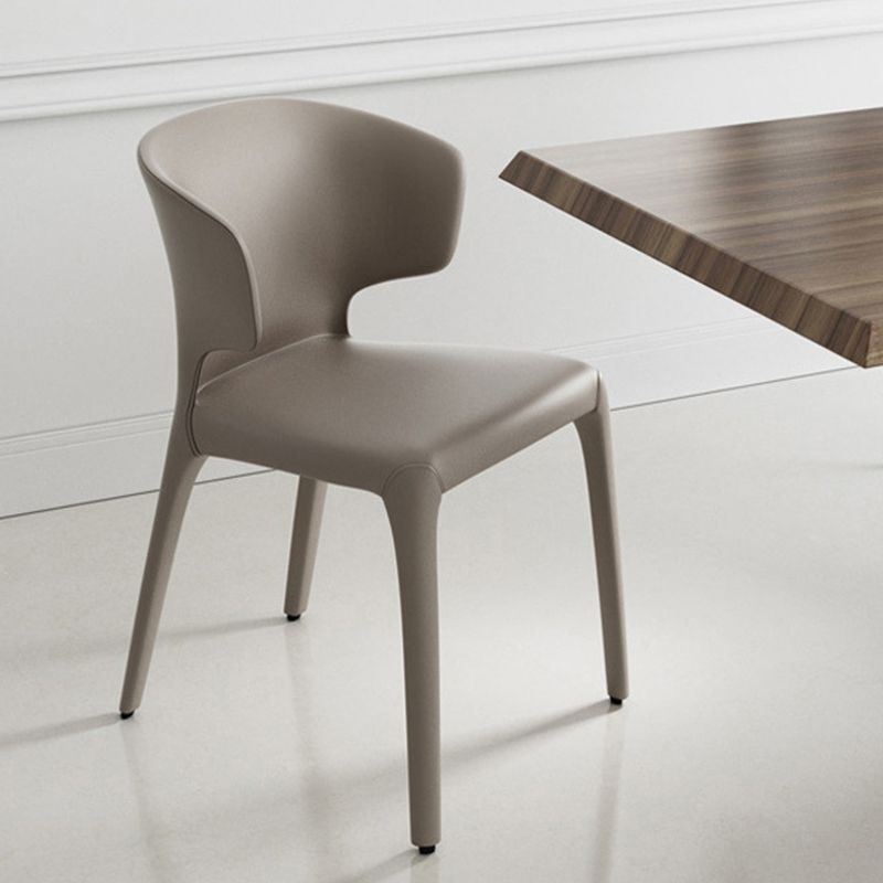 Modern Faux Leather Dining Chairs Wingback Parsons Dining Chair