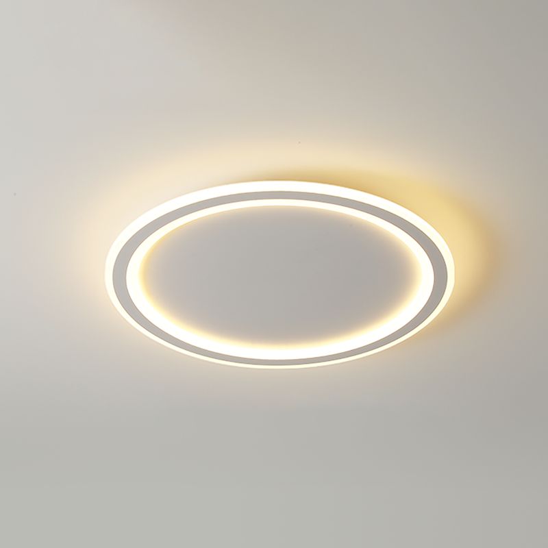 Rotonda Forma Soffitto Fissaggio Moderno Stile Metallo 1 Luce Soffitto Montato Light in bianco
