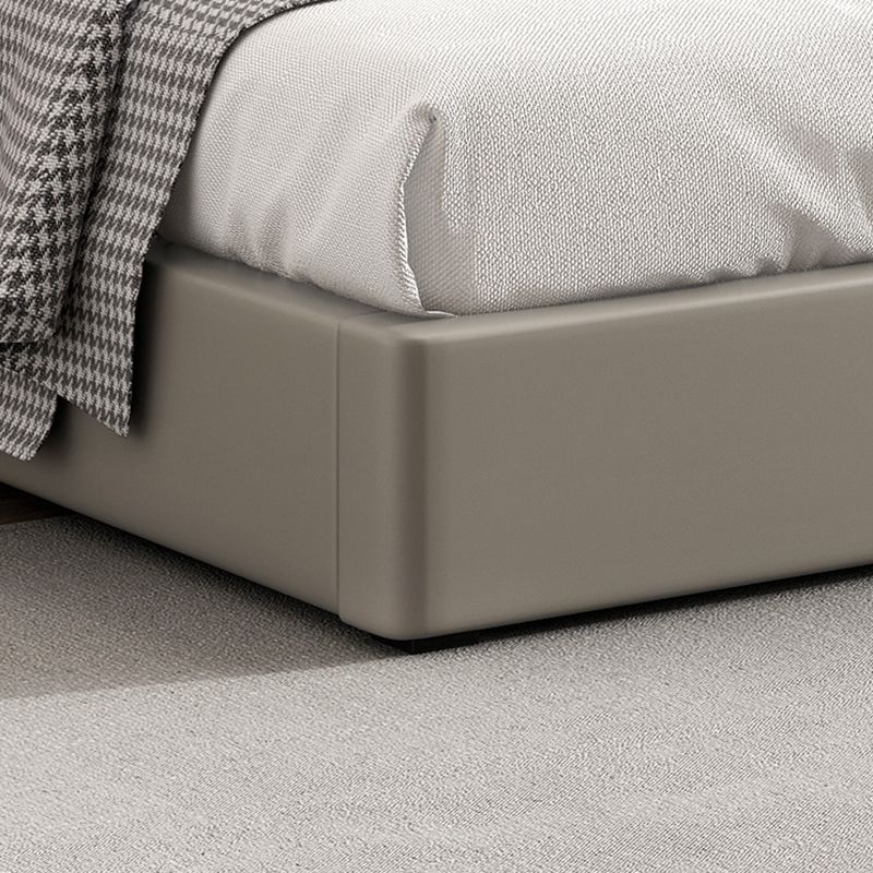 Contemporary Grey 10.23 " Tall Wooden Platform Bed for Bedroom