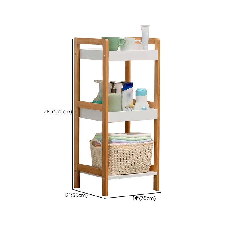 Contemporary Open Shelf Bookcase Bamboo Bookshelf with Shelves for Living Room