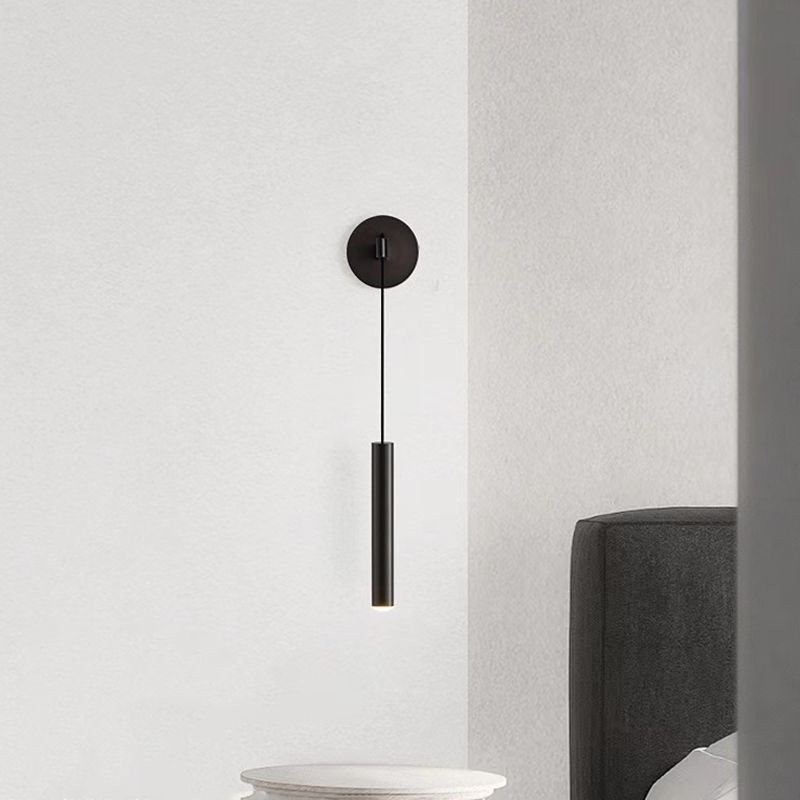 Cylinder Shape Metal Wall Lighting Idea Modern Style 1 Light Wall Mounted Lamp