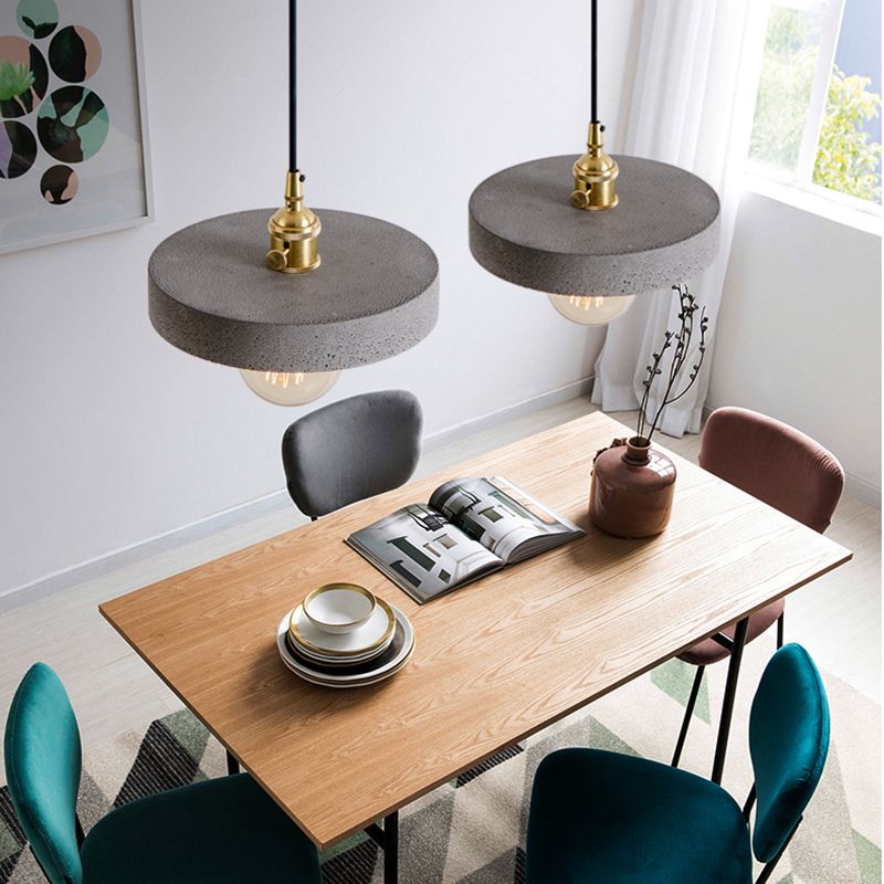 Lampe à suspension en forme de géométrique Nordique 1-Light Ciment Pendant Cternal Rotary Interrupteur
