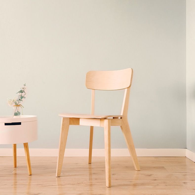 Minimalist Open Back Kitchen Dining Side Chair Solid Wood Dining Side Chair