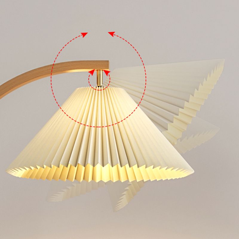 Lámpara moderna de lámpara simple de lámpara giratoria con sombra de tela para dormitorio