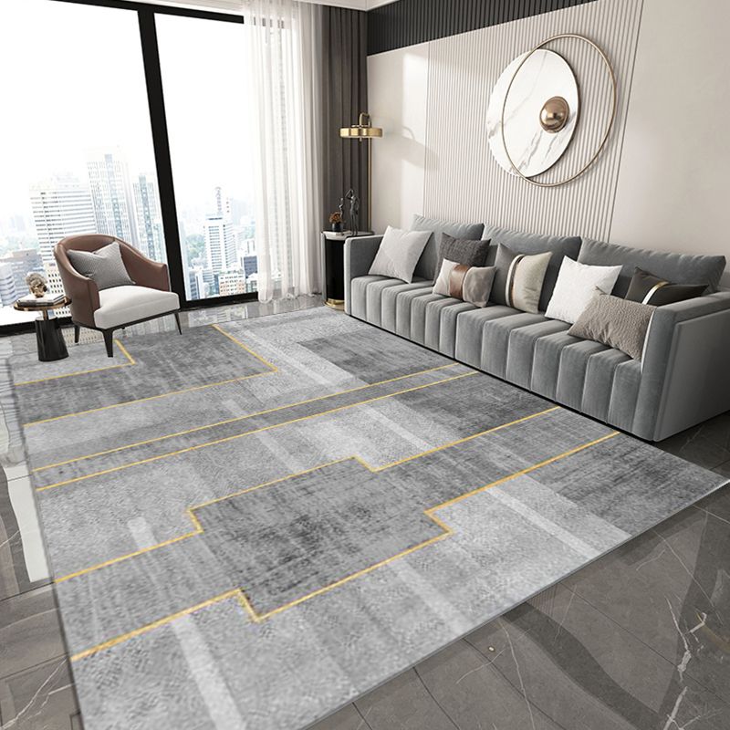 Gorgeous Carpet Funky Contrast Panel Area Rug Washable Polyester Non-Slip Carpet for Living Room