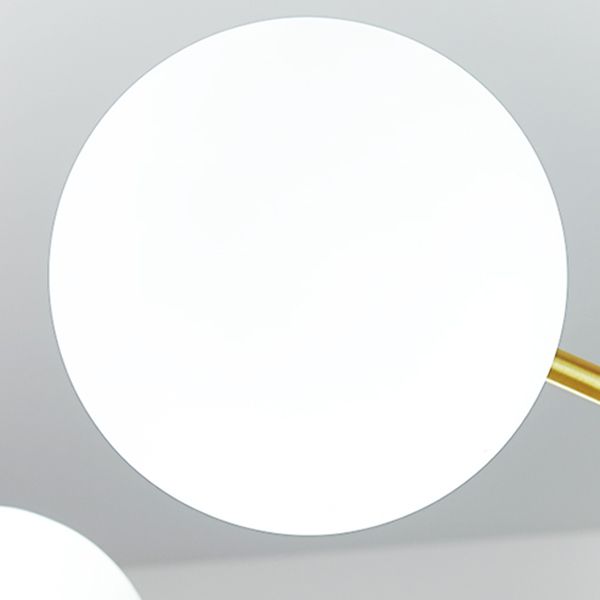 Modern Simplicity Chandelier Light Opal Glass Shade Living Room Lighting Fixture