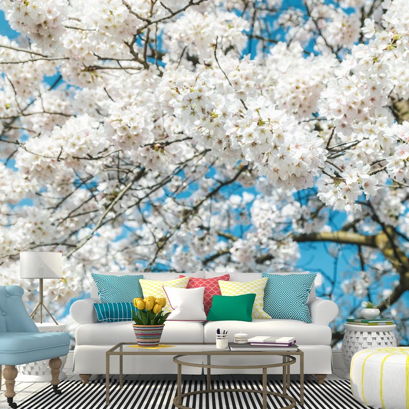 Cherry Blossoms Mural for Living Room Bedroom, Removable, Customized Size