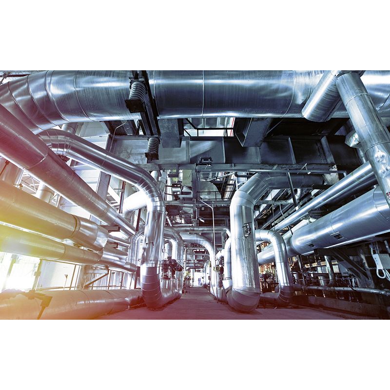 Gray Industrial Mural Decal Huge Machinery Scenery Wall Covering for Living Room