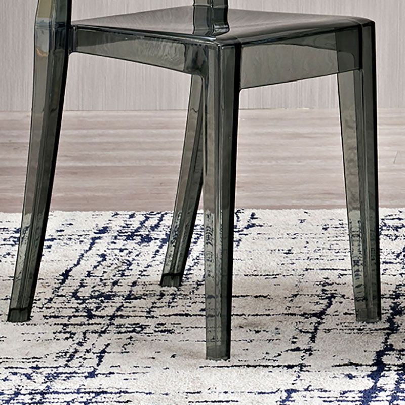 Silla lateral escandinava con respaldo abierto para el hogar, silla sin brazos de comedor de plástico
