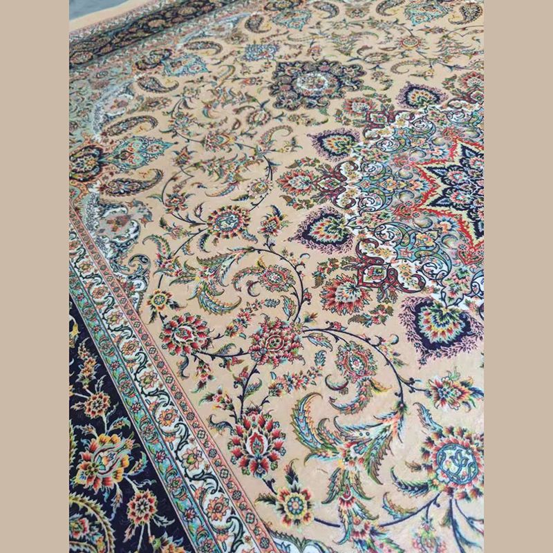 Nostalgia Ethnic Style Carpet Polyester Area Rug Stain Resistant Indoor Carpet for Living Room