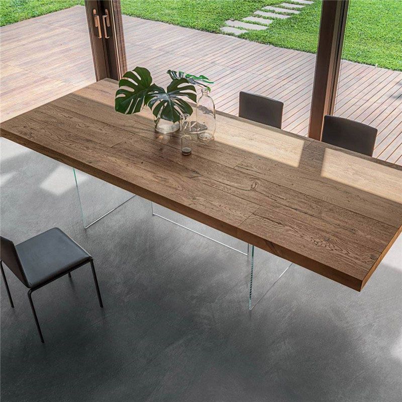 Modern Style Dining Table Rectangle Solid Wood Table for Home Kitchen