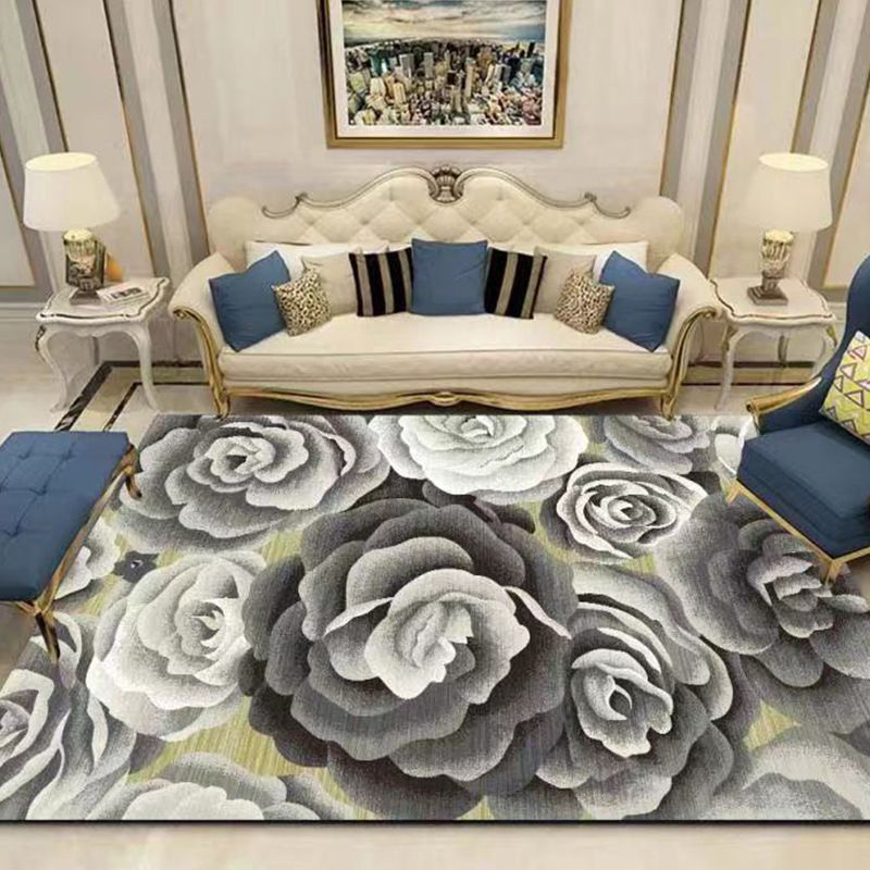 Modern bloemen Patroon Tapijten Polyester binnen Tapijt niet-slip achterste ruggebied Tapijt voor woonkamer