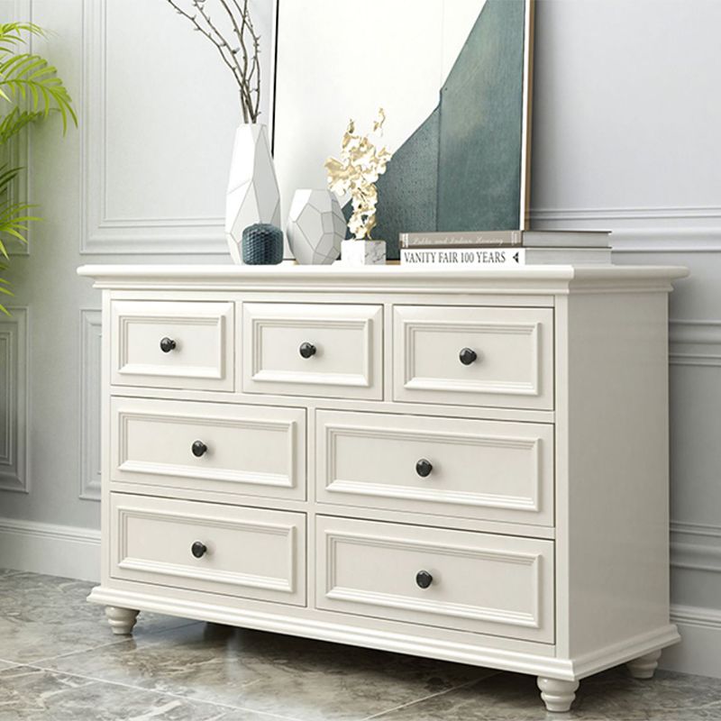 Traditional Storage Chest Solid Wood White Dresser , 23.33-inch Width