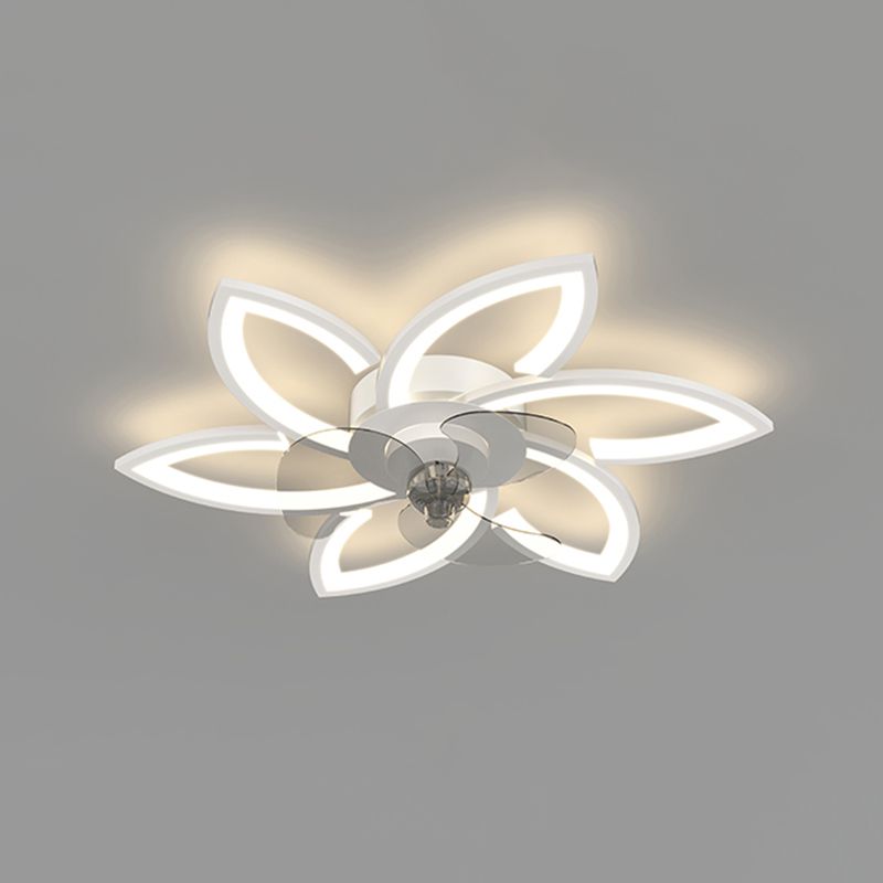 Modern Style LED Fan Light Metal Geometric Flush Mount Light for Living Room