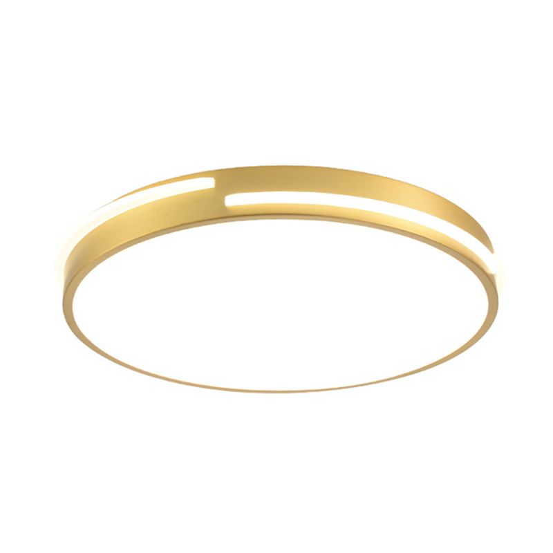Drum Shape Metalen Plafond Verlichting Moderne Minimalistische Stijl LED Woonkamer Flush Lamp in Goud