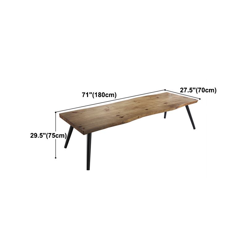Rectángulo 4 patas Mesa de comedor industrial Mada de madera maciza Mesa de comedor fija