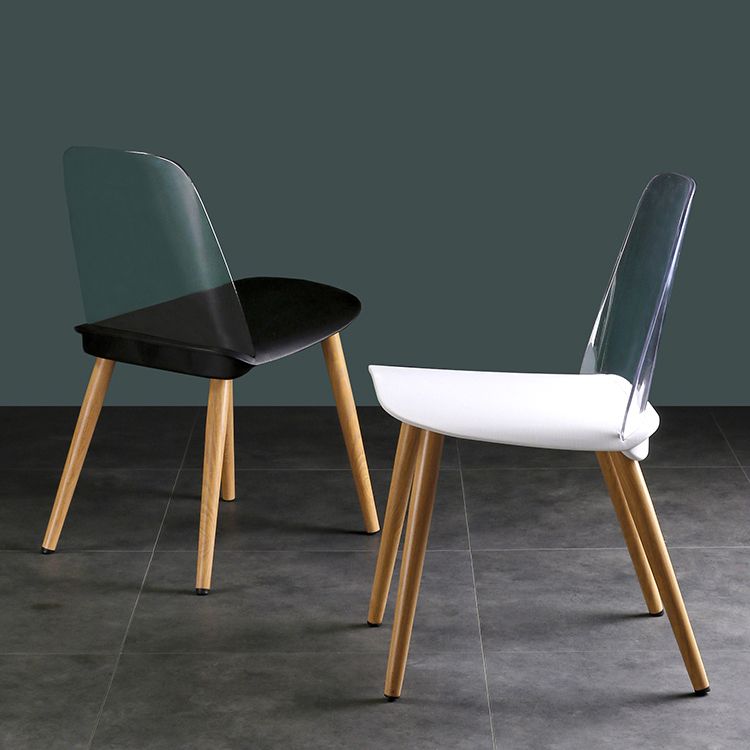 Silla contemporánea sillas de comedor sin brazos con patas de metal para cocina