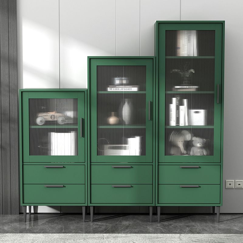 Wooden Accent Cabinet with Glass Door and 2 - Drawer 11.81" Wide Side Cabinet