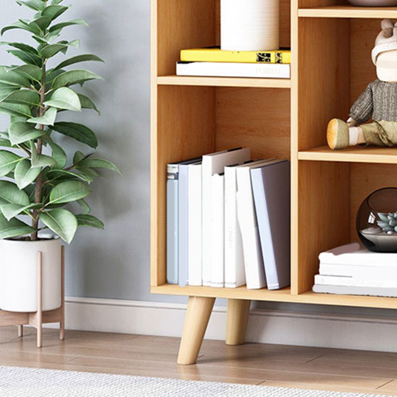 Closed Back Engineered Wood Shelf Bookcase Contemporary Bookshelf for Study Room