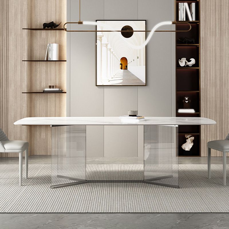 Contemporary Rectangle Sintered Stone Dining Table Set 1/3/4/5/6 Pieces Dining Set