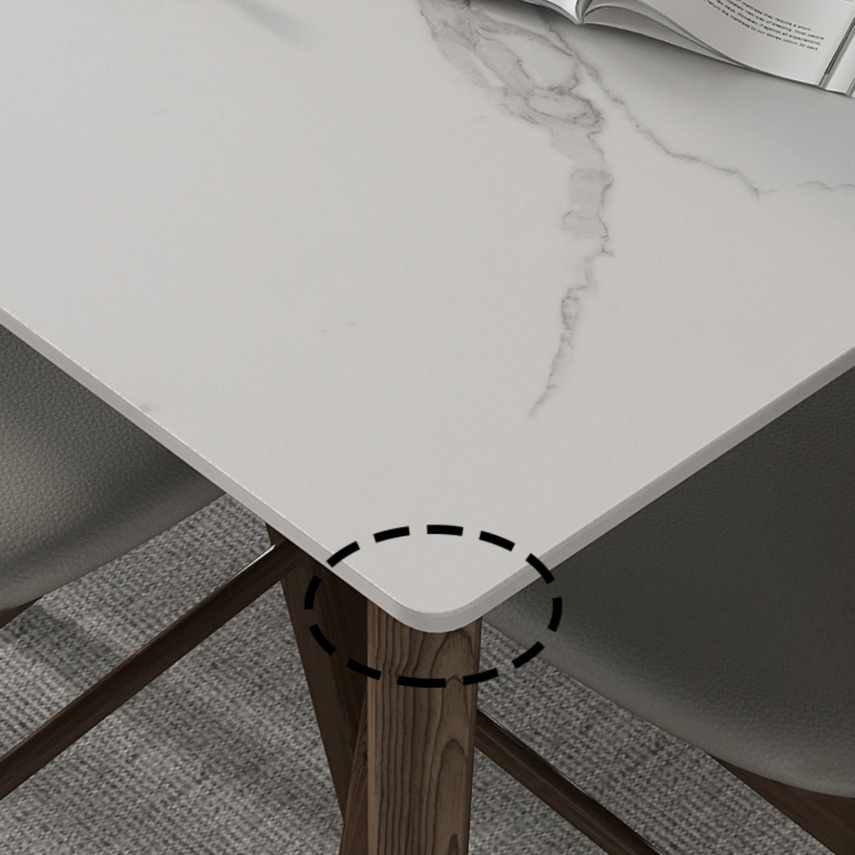 Modern 1/4/5/7 Pieces Furniture Stone Rectangle Dining Table Set in White