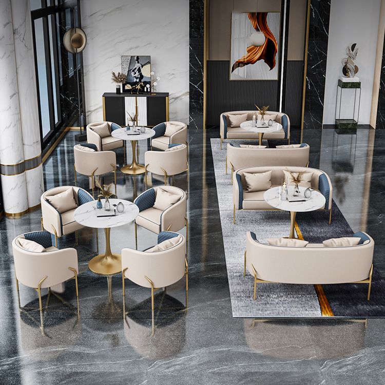 Glam Style Sintered Stone Set Round 1/3/4/5 Pieces Dining Set for Home Use