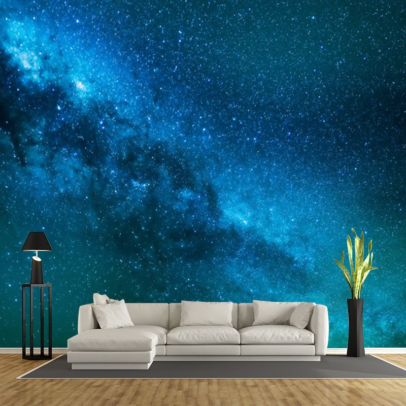 Customized Photography Nordic Mural with Close-Up View of Milky Way Pattern in Aqua