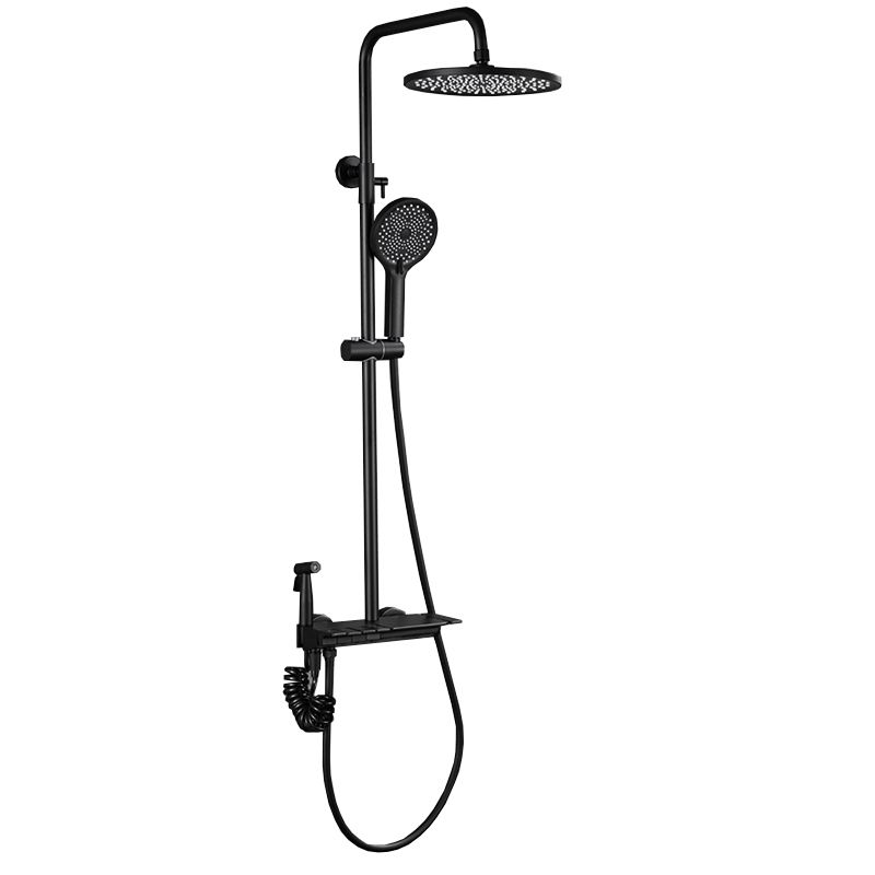 Wall Mounted Modern Square Metal  Shower Brass Shower Head Shower Faucet