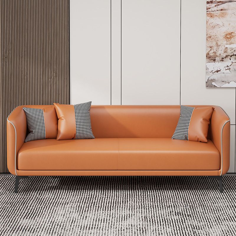 Tuxedo Arm Standard Sofa 25.98" H Modern Style Single Cushion Faux Leather Sofa