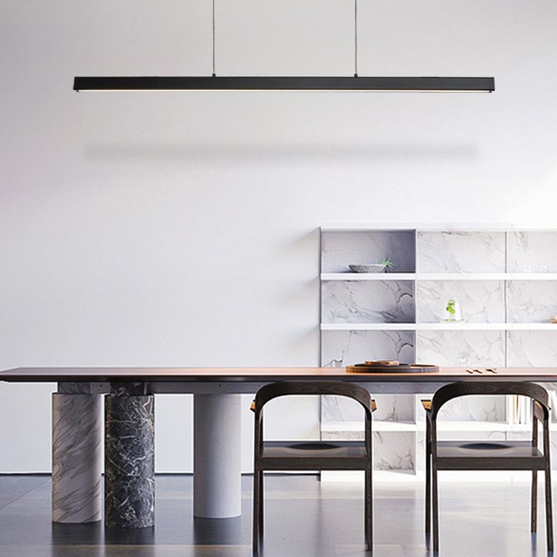 Lámpara de luz de luz simple LED lámpara colgante rectangular moderna para comedor