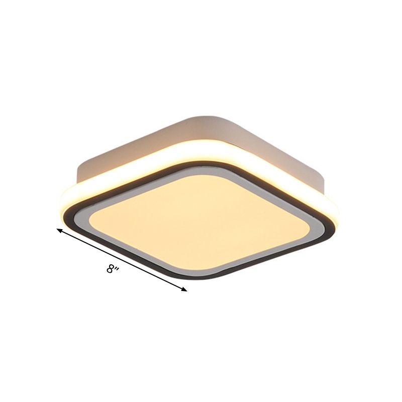 LED-gangplafondinbouwlamp Minimalistisch zwart inbouwlichtarmatuur met ronde/vierkante metalen kap in wit/3 kleurenlicht