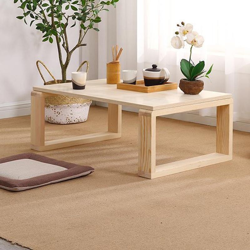 Sled Wooden Coffee Table Nordic Rectangular Single Cocktail Table, 15.75" D x 15.75" H