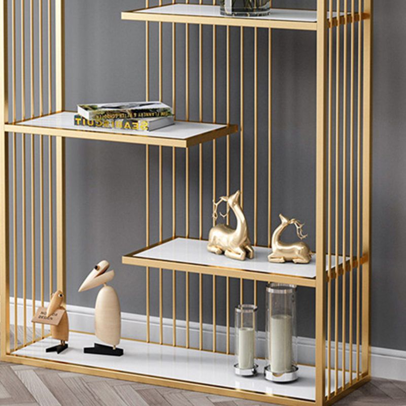 Metal Floor Home Vertical Shelf Bookcase Etagere Open Book Shelf with 6 Shelves