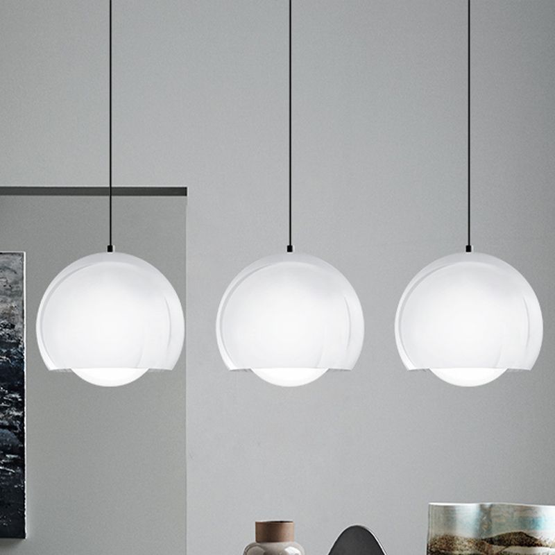 Sphere Pendant Light Minimalist Opal Glass 1 Light Restaurant Ceiling Suspension Lamp