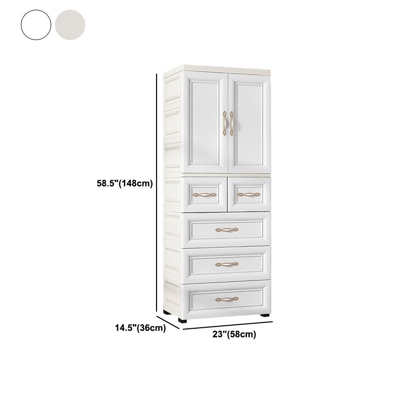 Plastic Storage Cabinet for Bedroom Modern Hinged Door Cabinet