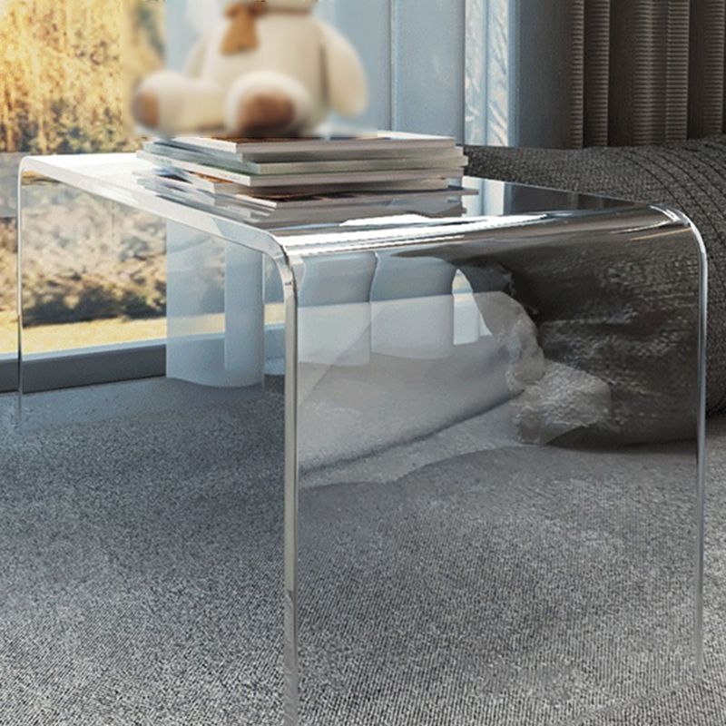Modernistic Style Accent Side Table Rectangular Shape Plastic End Table