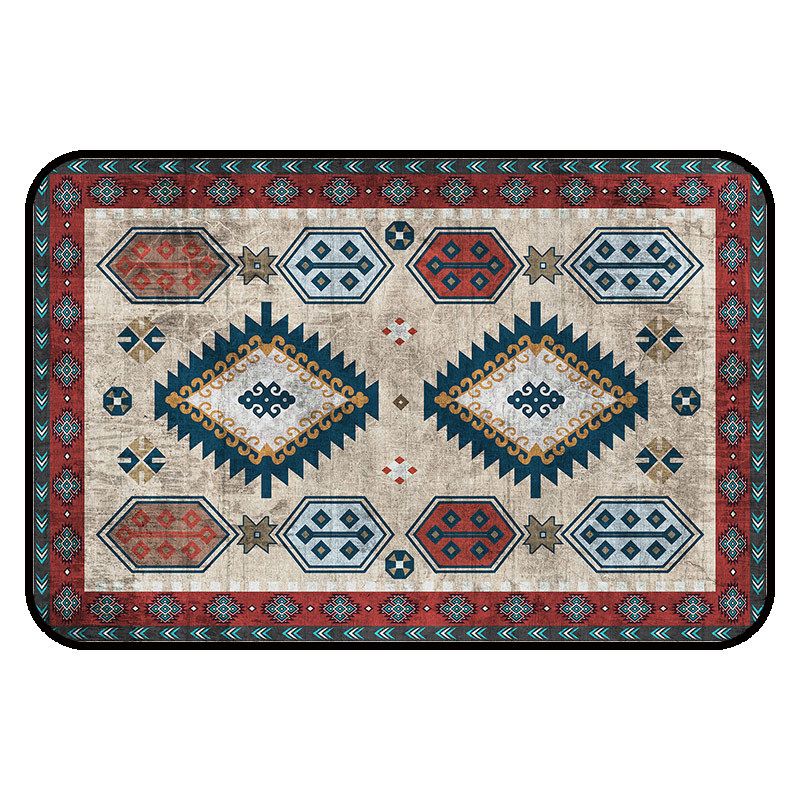 Mehrfarbiger marokkanischer Fliesen Teppich Vintage Vintorian Area Teppich Polyester Easy Care Waschable den Teppich für Wohnzimmer