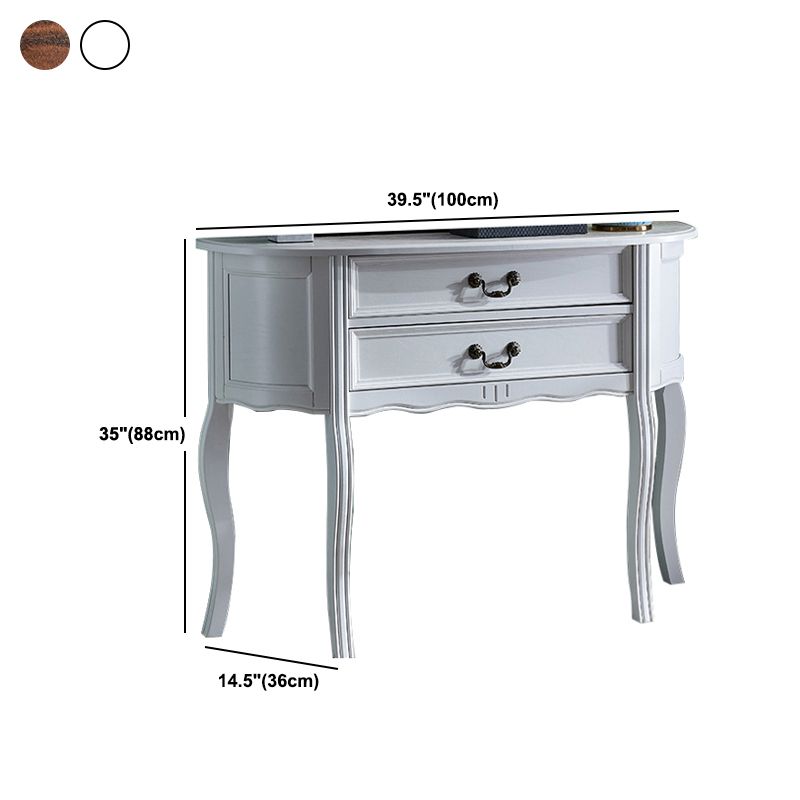 14"W Mid-Century Modern Console Table Half Moon Console Sofa Table