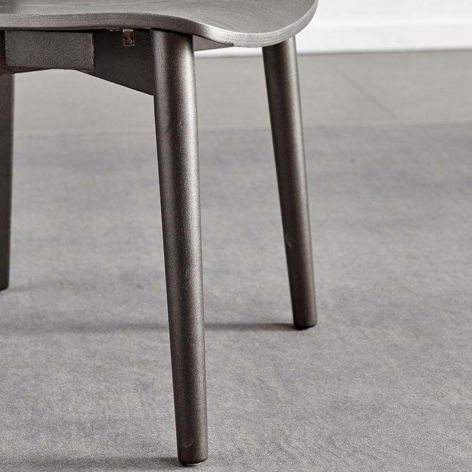 Contemporary Wood Dining Armless Chairs Open Back Dining Side Chair for Restaurant Use